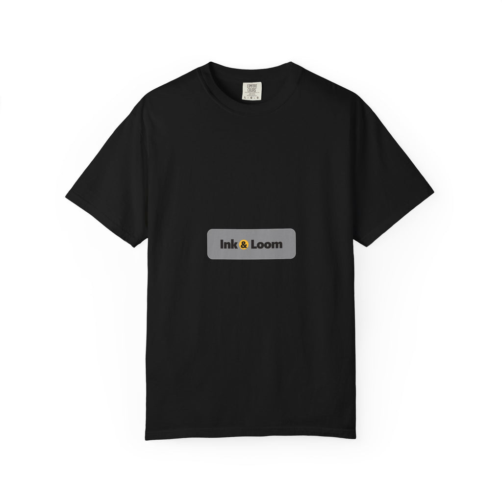Sunday Garment-Dyed Tee, Dark Colors, personalized garment-dyed t-shirt with a custom photo and name, Black, front view