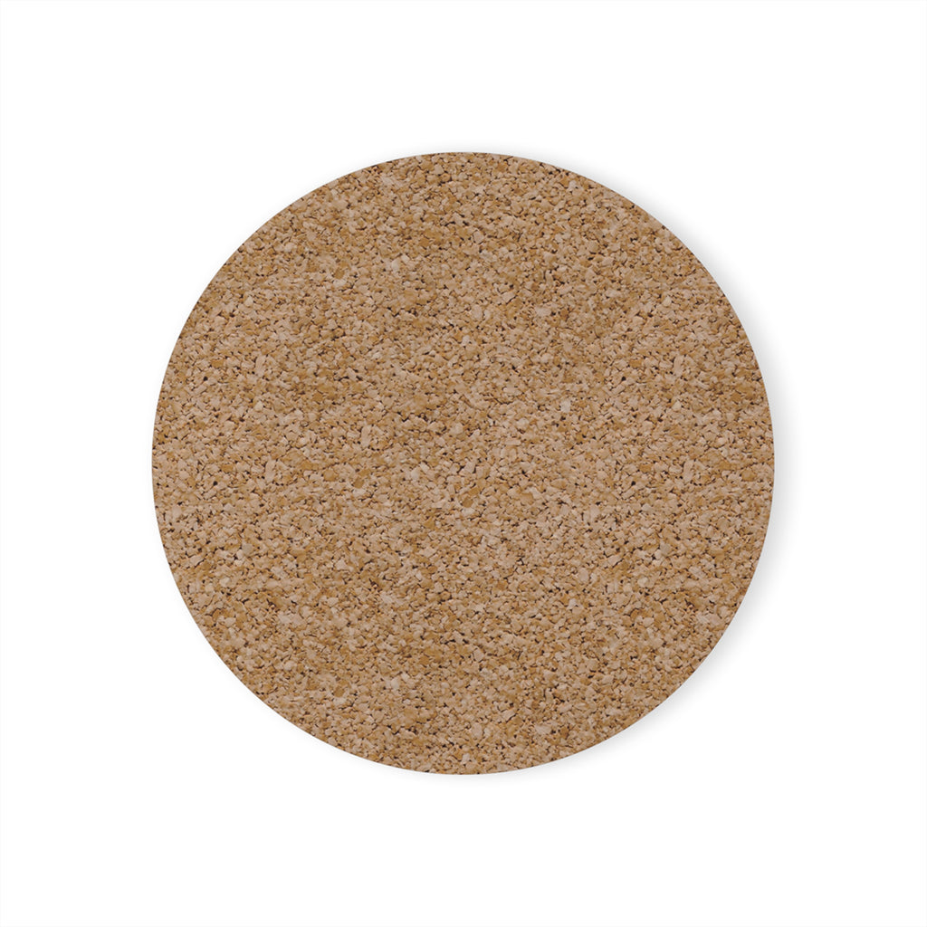Memory Cork Coaster, personalized photo coaster with a custom photo and name, shown in a room