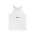 Weekend Jersey Tank, personalized unisex tank top with a custom photo and name, White, front view