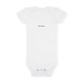 First Snuggles Baby Bodysuit, personalized baby bodysuit with a custom photo and name, White, front view