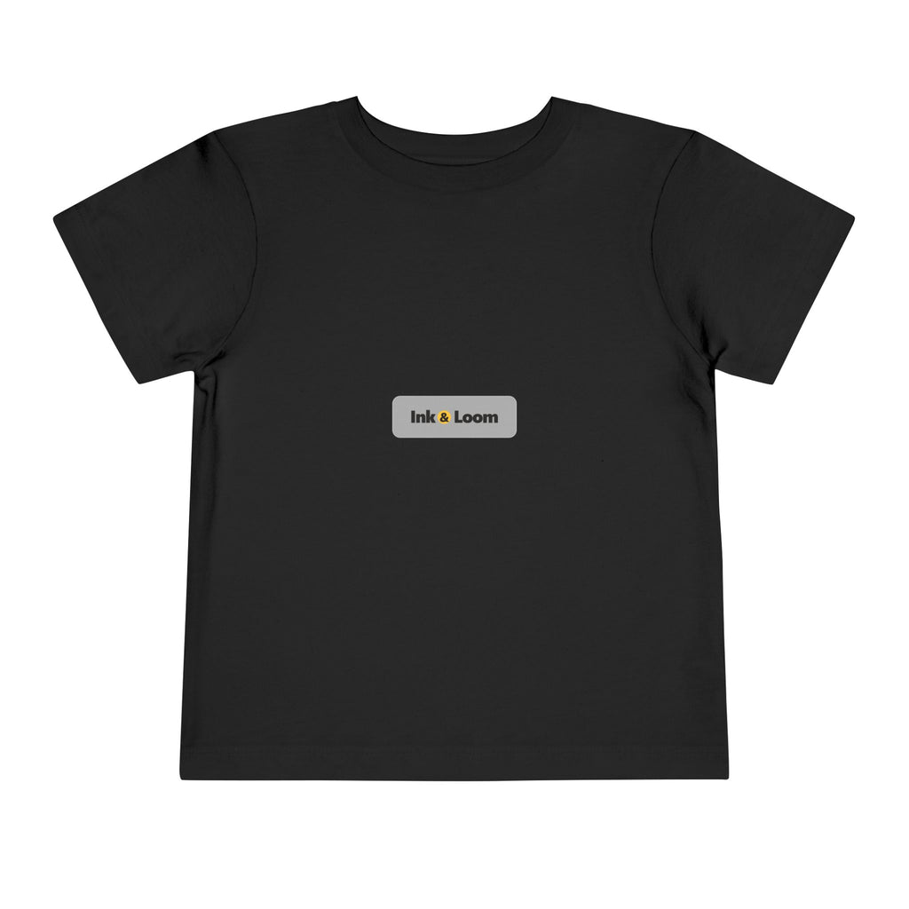 Tiny Star Toddler Tee, Dark Colors, personalized toddler t-shirt with a custom photo and name, Black, front view