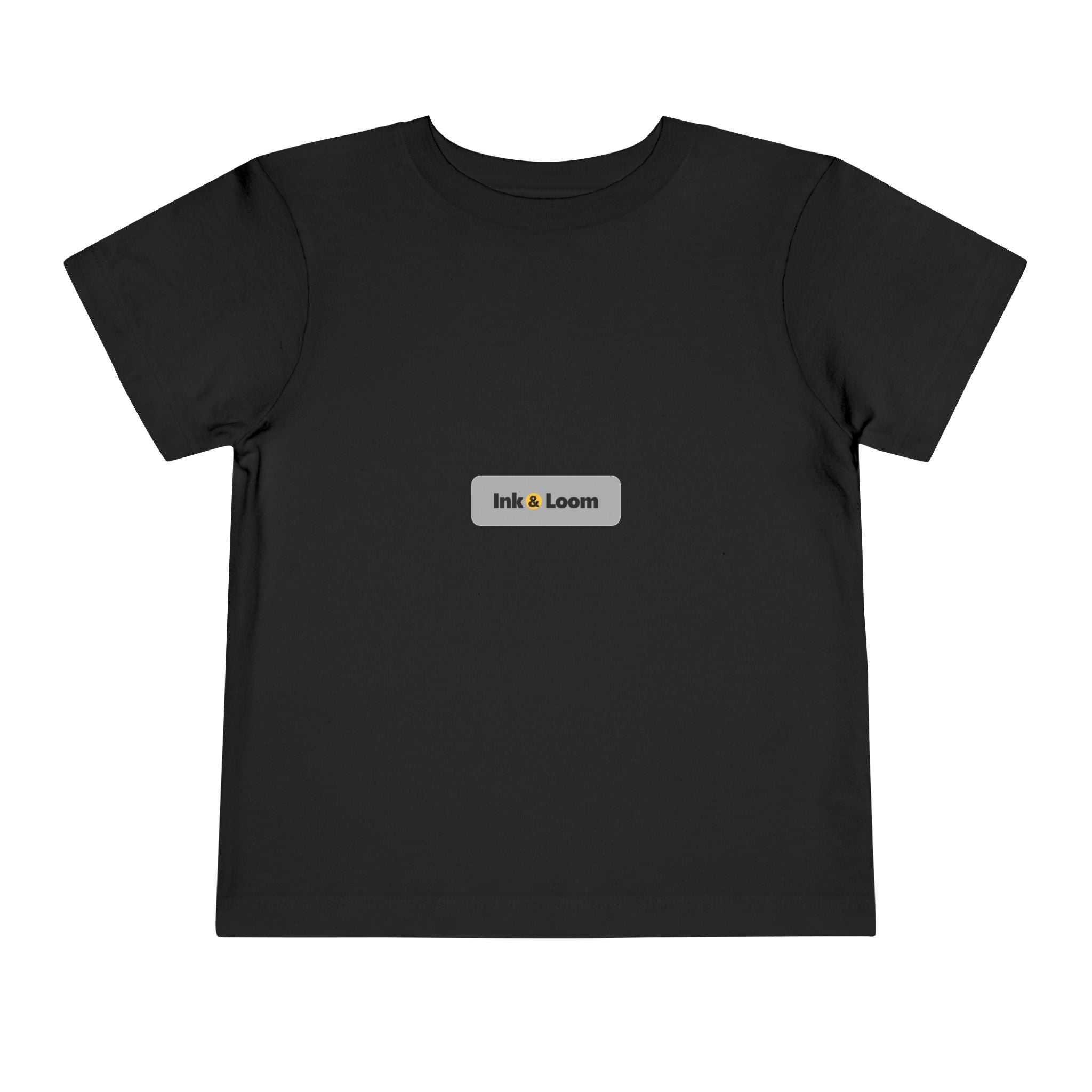 Tiny Star Toddler Tee, Dark Colors, personalized toddler t-shirt with a custom photo and name, Black, front view