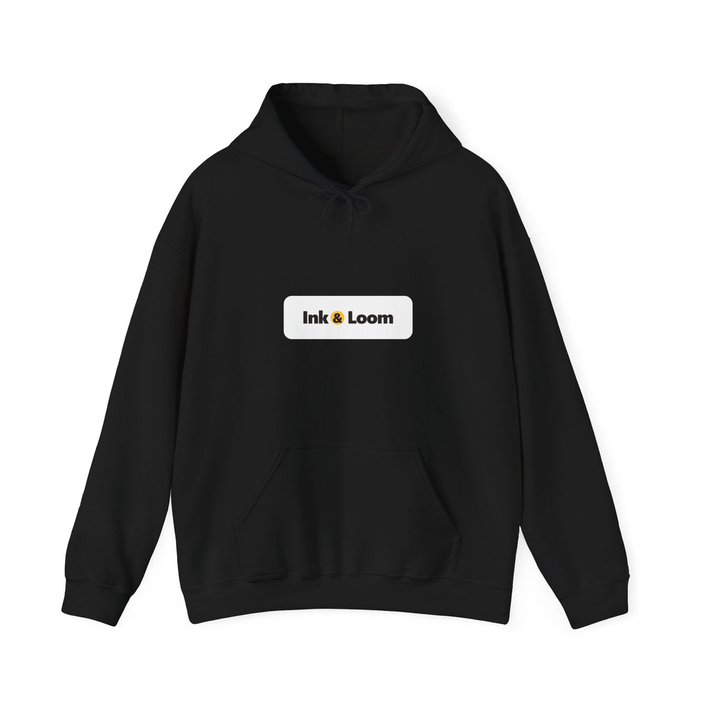Hearth Pullover Hoodie, Dark Colors, personalized pullover hoodie with a custom photo and name, Black, front view