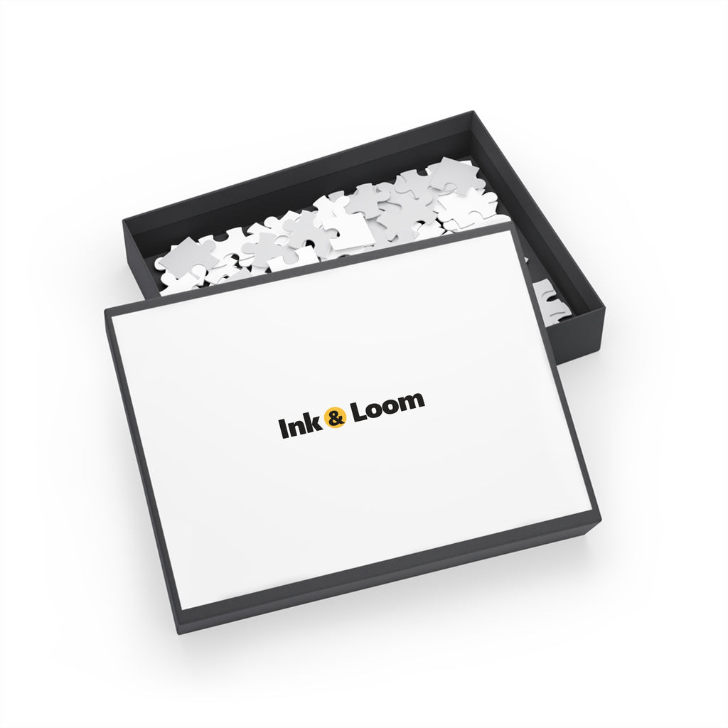 Family Night Photo Puzzle, personalized photo jigsaw puzzle with a custom photo and name, front view