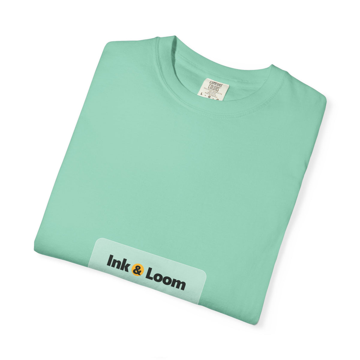 Sunday Garment-Dyed Tee, personalized garment-dyed t-shirt with a custom photo and name, Lagoon Blue, front view