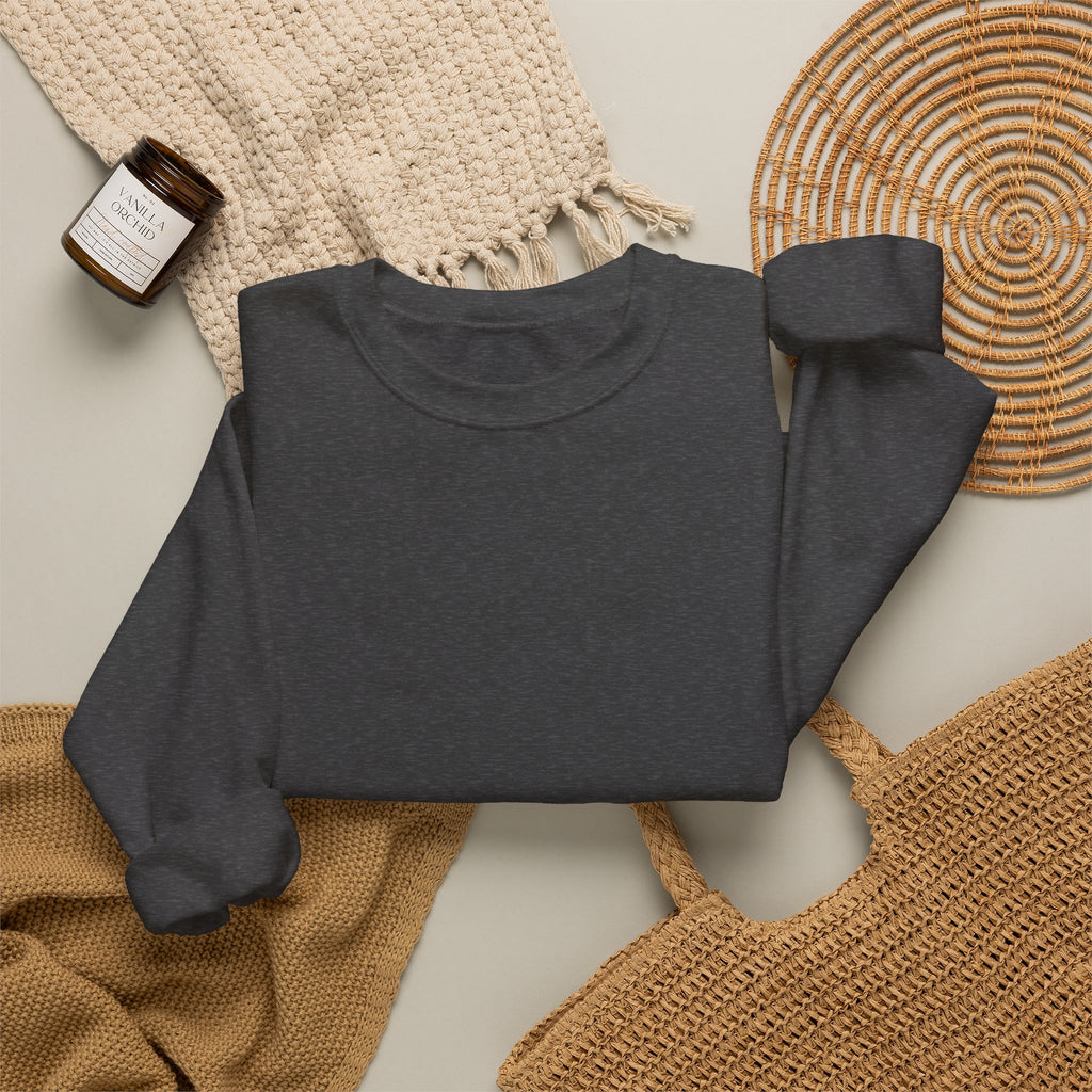Cozy Crewneck Sweatshirt, Dark Colors, personalized crewneck sweatshirt with a custom photo and name, Navy, front view