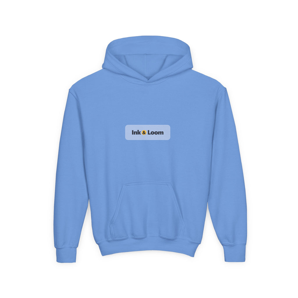 Little Legend Youth Hoodie, personalized kids hoodie with a custom photo and name, Carolina Blue, front view