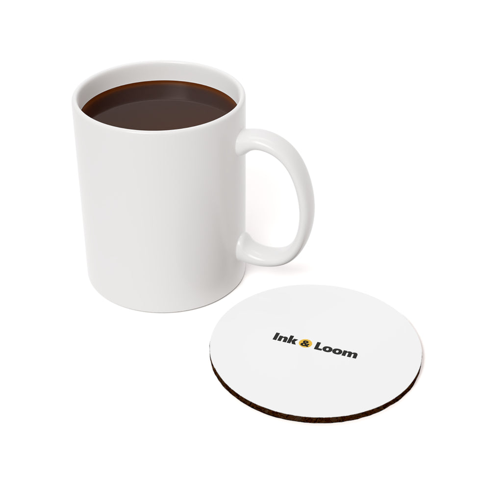 Memory Cork Coaster, personalized photo coaster with a custom photo and name, front view