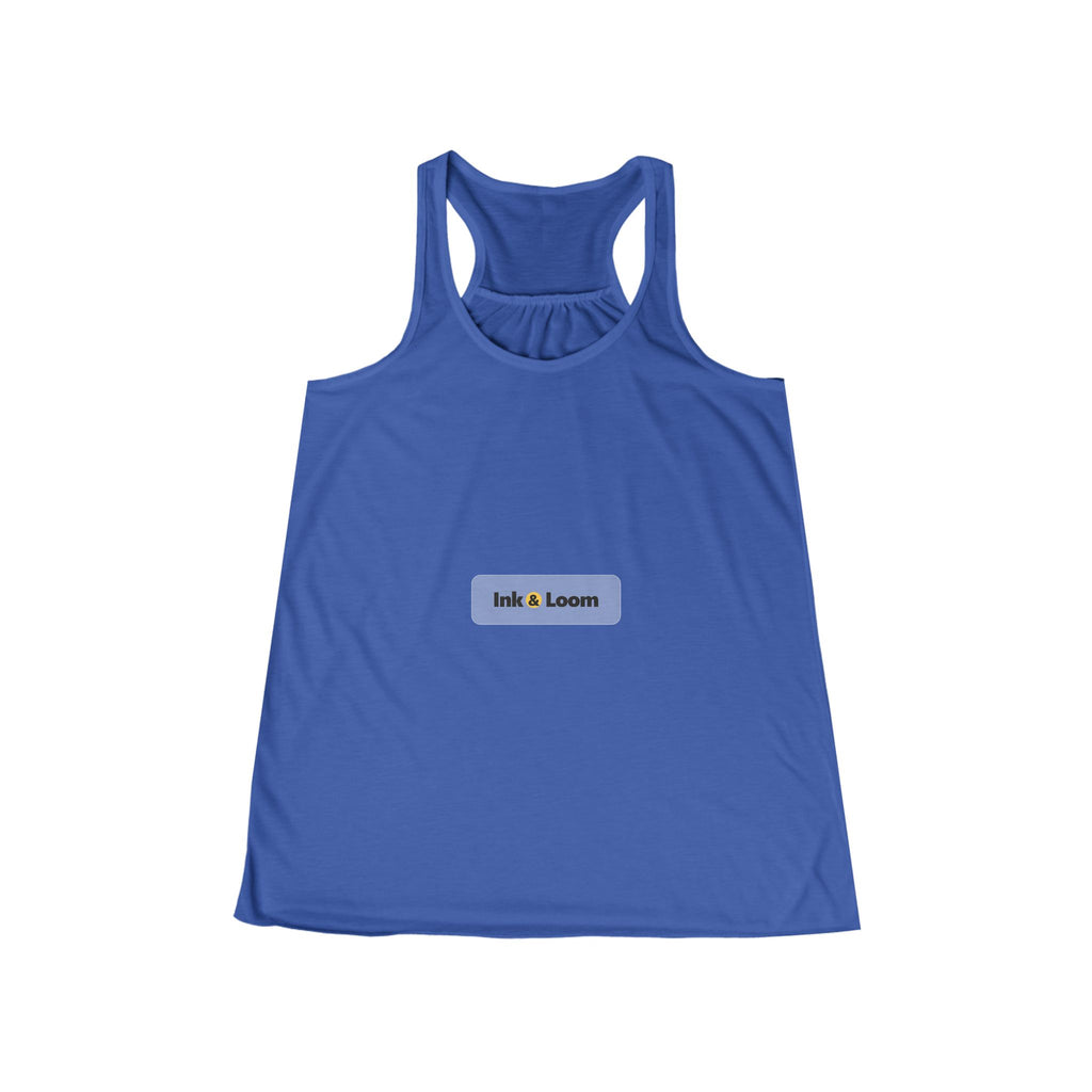 Breeze Flowy Racerback Tank, Dark Colors, personalized women's flowy tank top with a custom photo and name, True Royal, front view