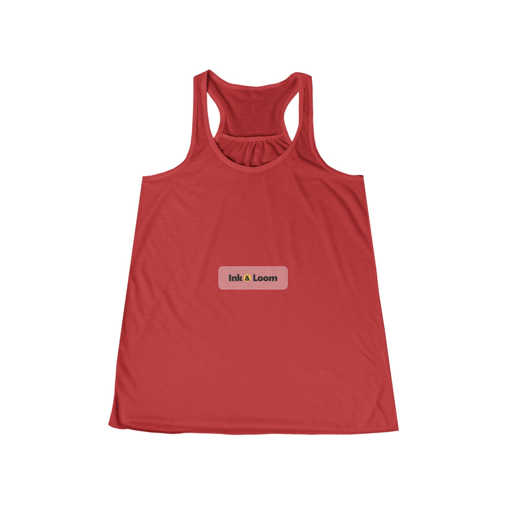 Breeze Flowy Racerback Tank, Dark Colors, personalized women's flowy tank top with a custom photo and name, Dark Grey Heather, front view