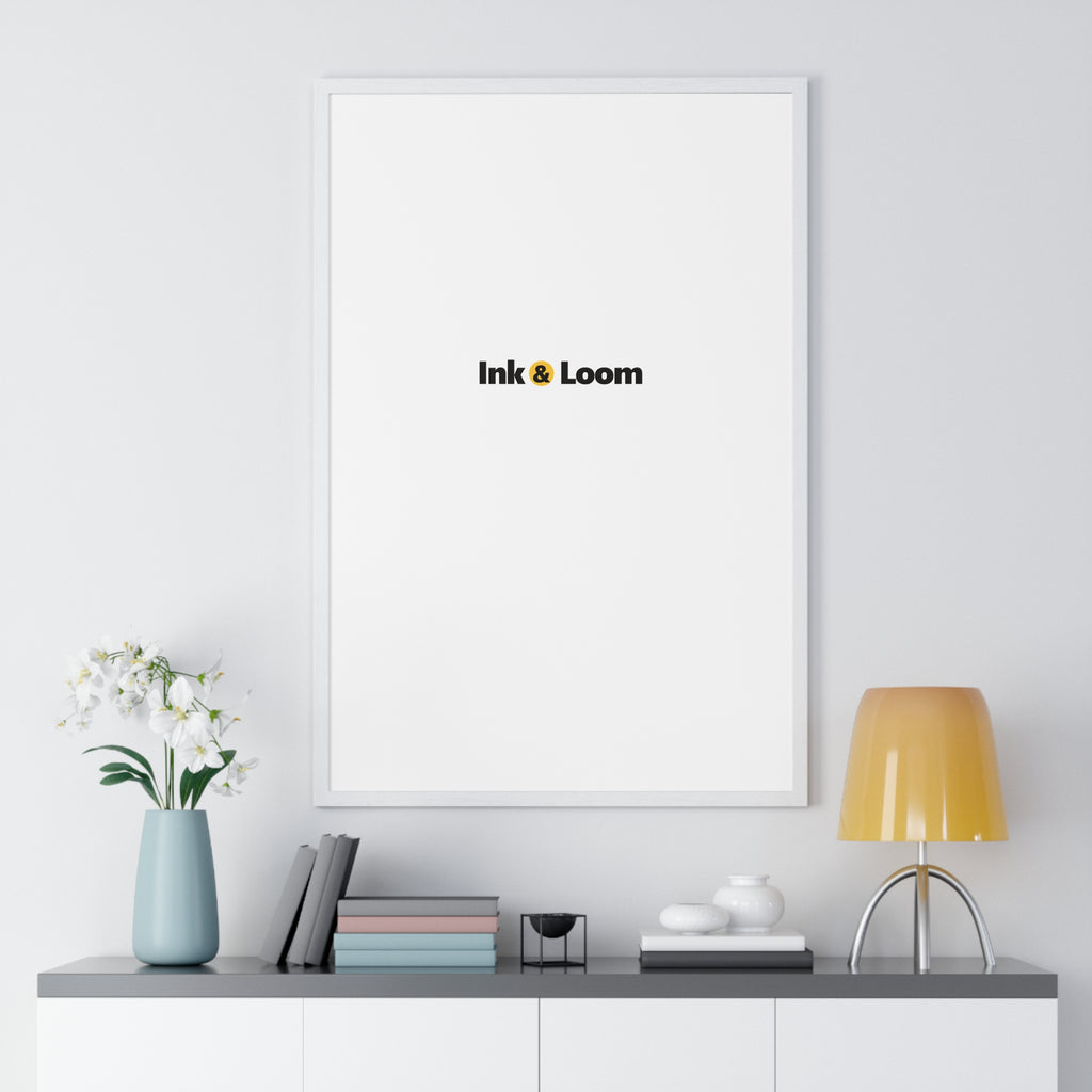 Gallery Framed Poster, personalized framed photo print with a custom photo and name, White, shown in a room