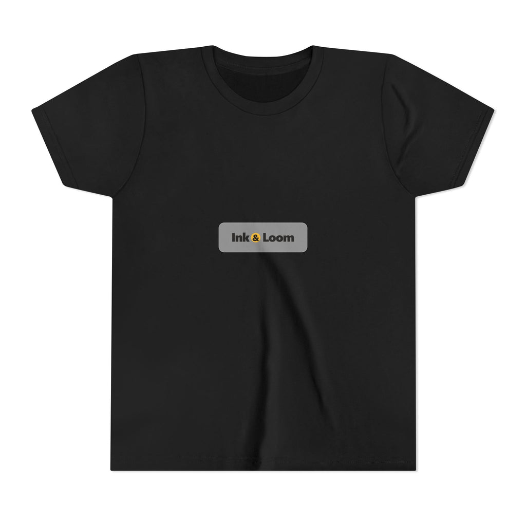 Little Legend Youth Tee, Dark Colors, personalized kids t-shirt with a custom photo and name, Black, front view
