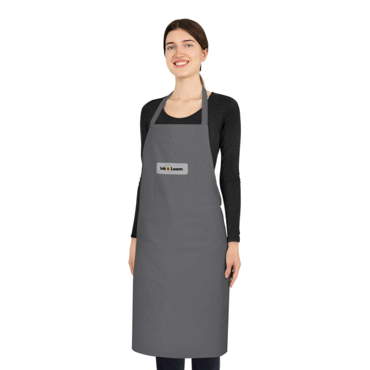Kitchen Hero Apron, personalized apron with a custom photo and name, Lime Green, front view