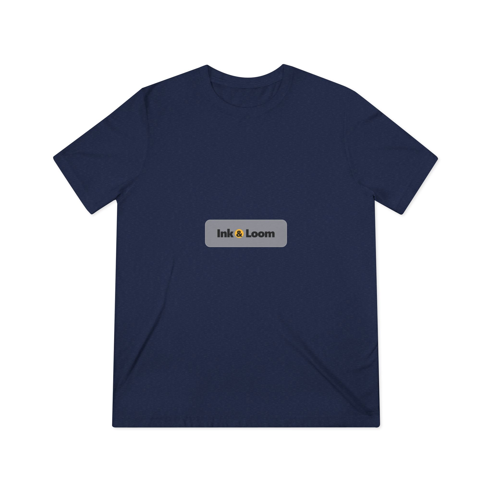 Featherlight Triblend Tee, personalized triblend t-shirt with a custom photo and name, Navy TriBlend, front view