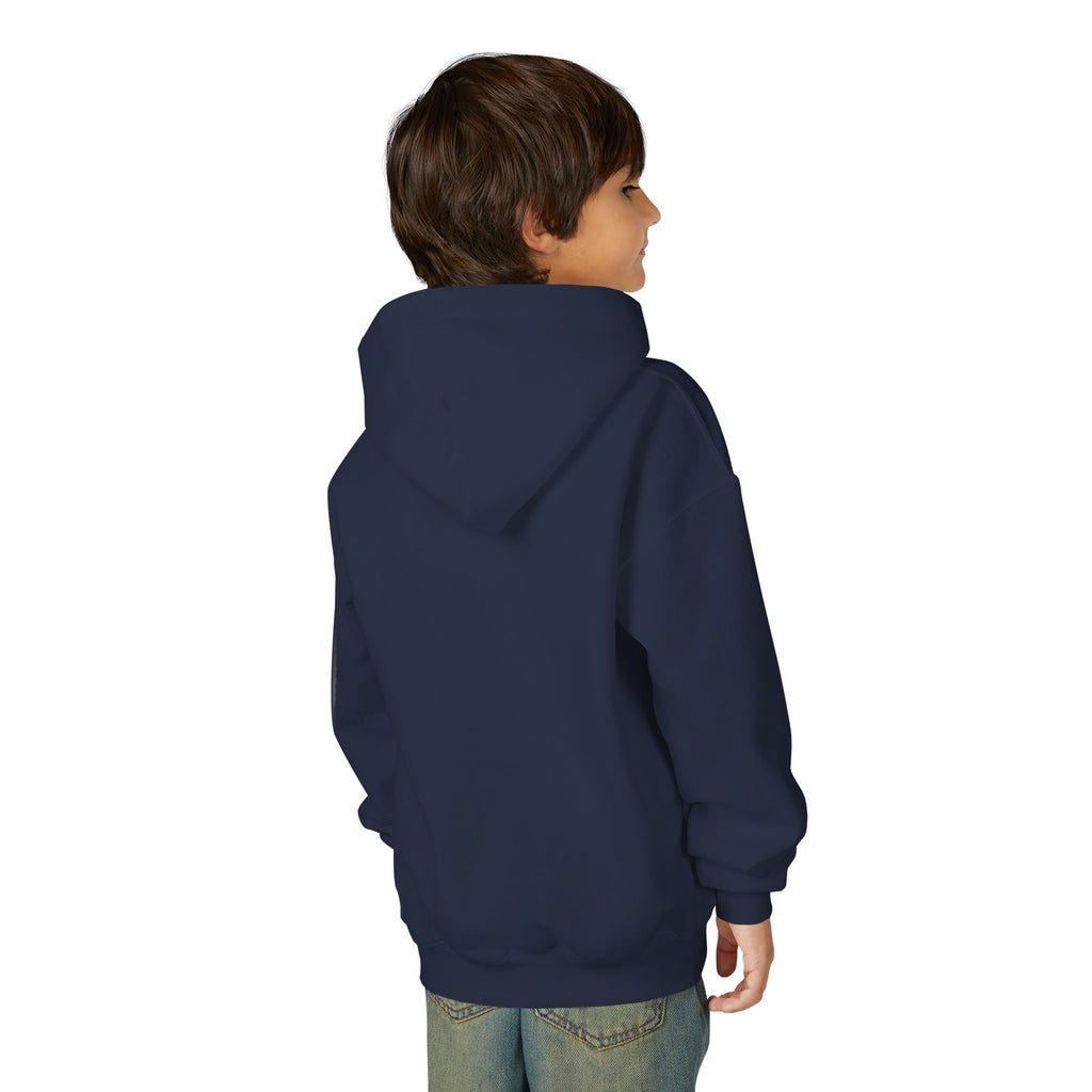 Little Legend Youth Hoodie, Dark Colors, personalized kids hoodie with a custom photo and name, Red, front view