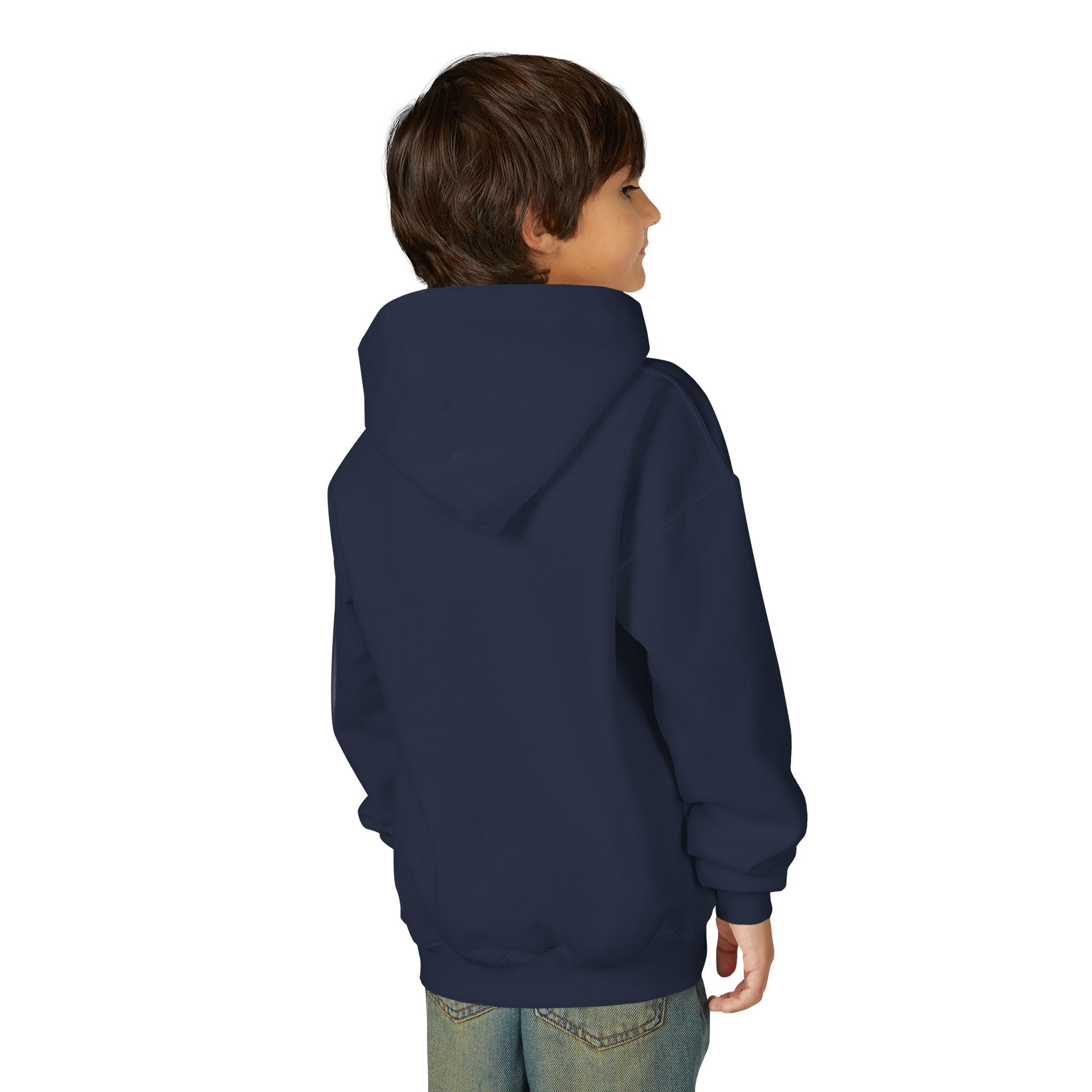 Little Legend Youth Hoodie, Dark Colors, personalized kids hoodie with a custom photo and name, Red, front view
