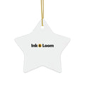 Forever Photo Ornament, personalized ceramic ornament with a custom photo and name, front view