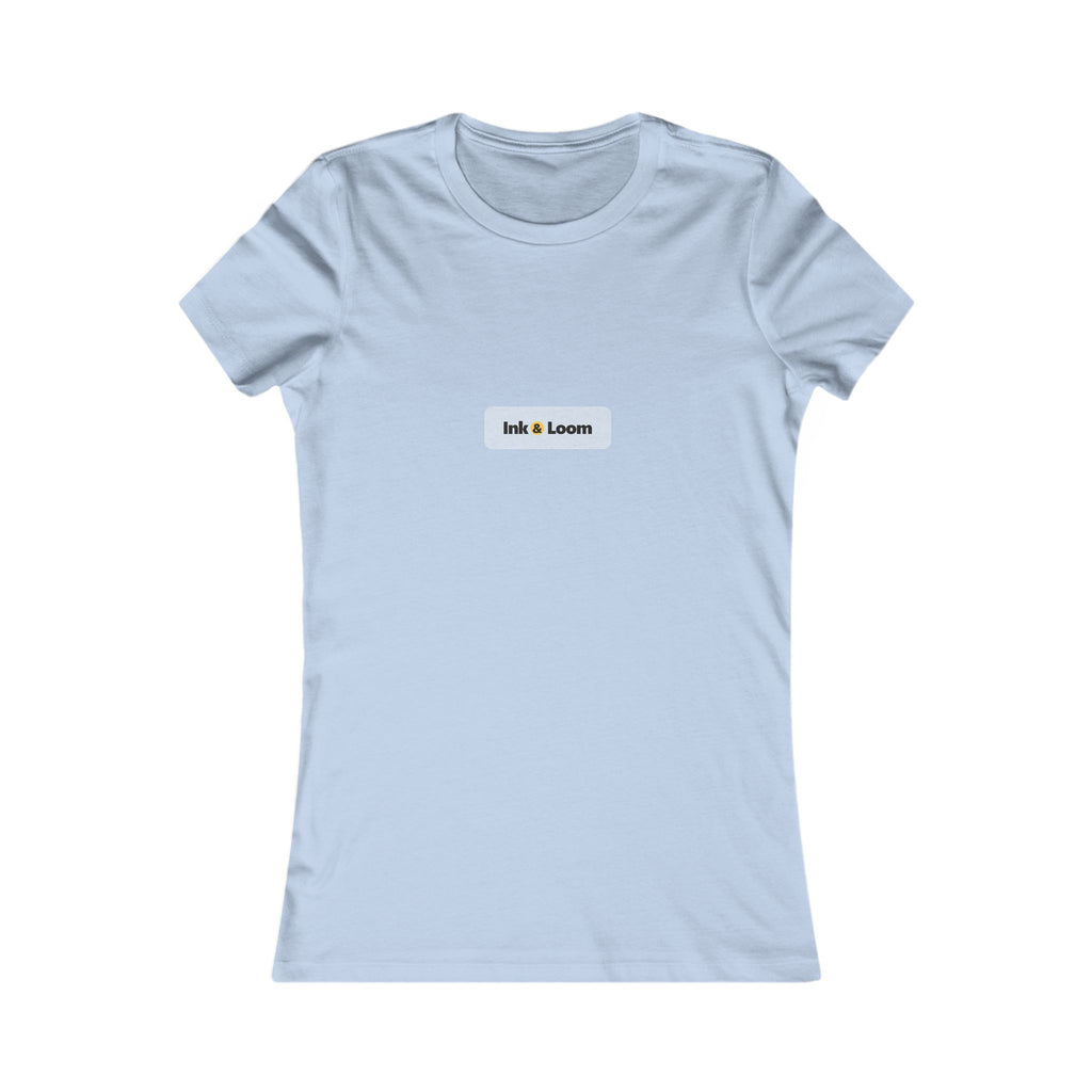Her Favorite Fitted Tee, personalized women's fitted t-shirt with a custom photo and name, Baby Blue, front view