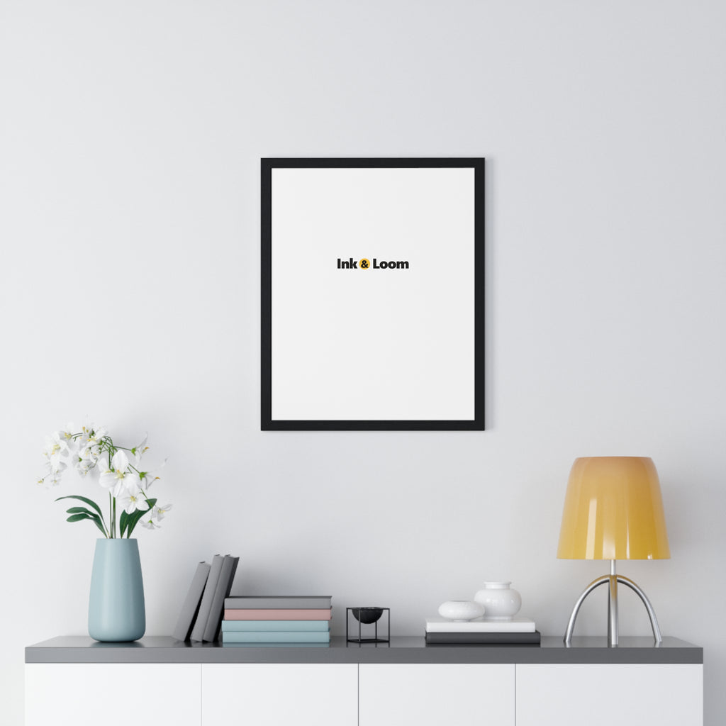 Gallery Framed Poster, personalized framed photo print with a custom photo and name, Black, shown in a room