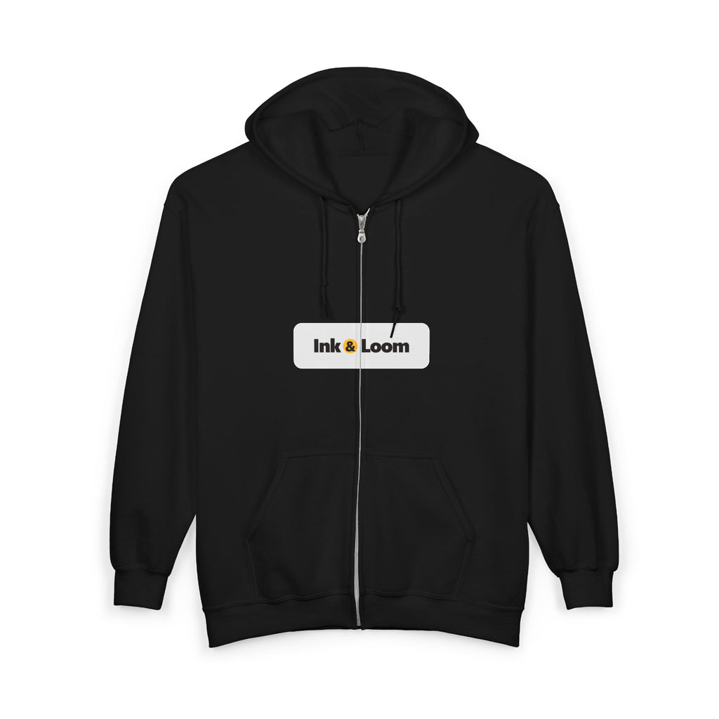 Open Road Full Zip Hoodie, Dark Colors, personalized full zip hoodie with a custom photo and name, Dark Heather, front view
