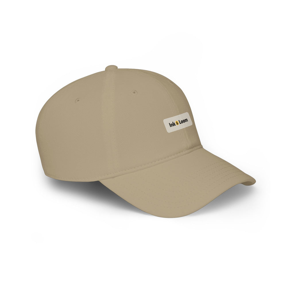 Classic Low Profile Cap, personalized dad hat with a custom photo and name, White, front view