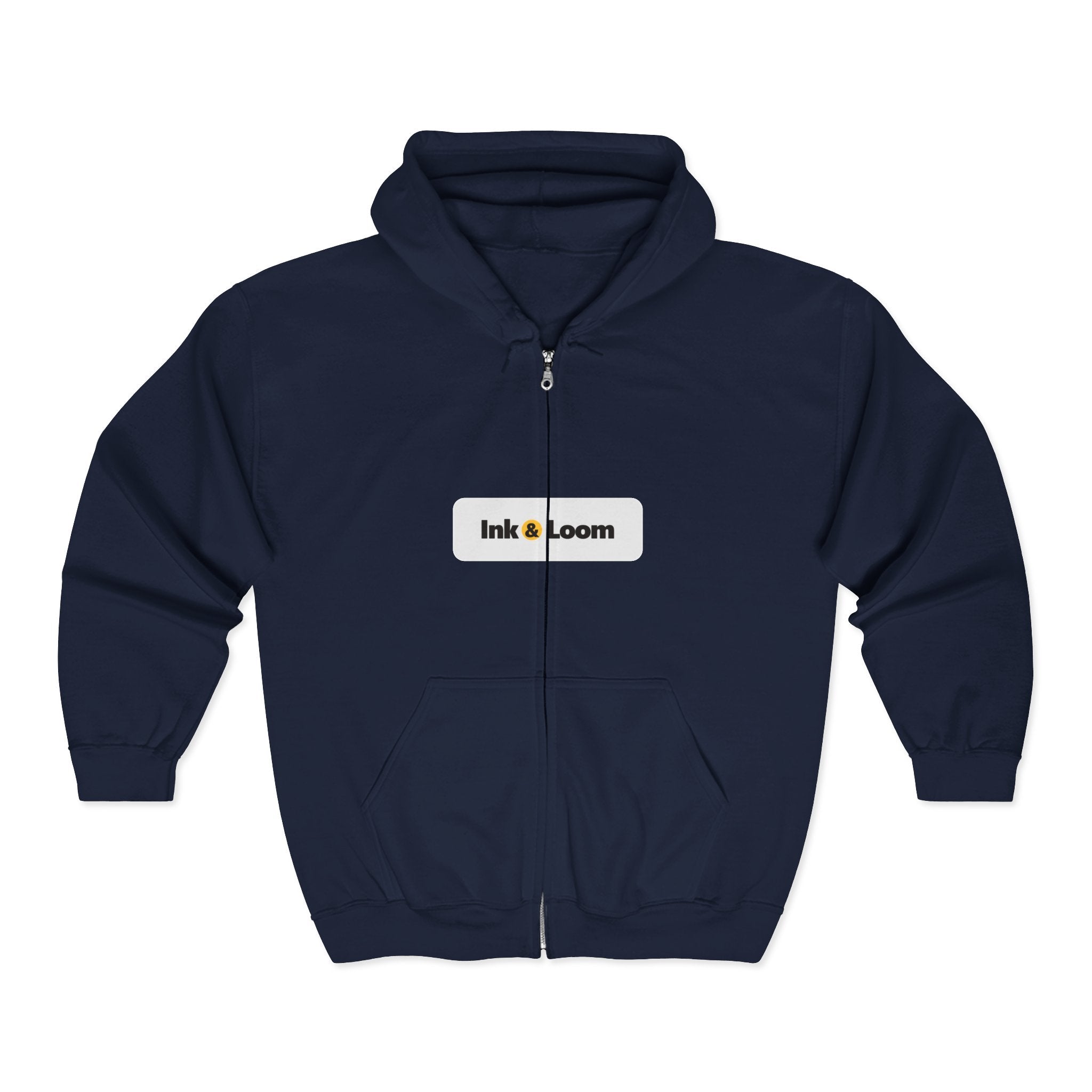 Open Road Full Zip Hoodie, Dark Colors, personalized full zip hoodie with a custom photo and name, Black, worn, front view