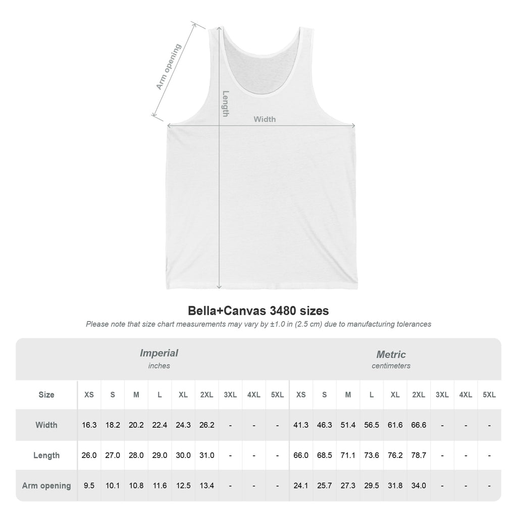 Weekend Jersey Tank, Dark Colors, personalized unisex tank top with a custom photo and name, Red, front view