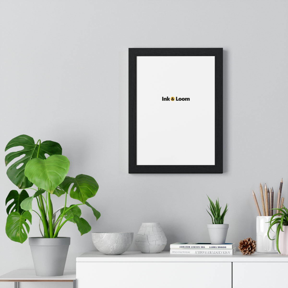 Gallery Framed Poster, personalized framed photo print with a custom photo and name, Black, front view