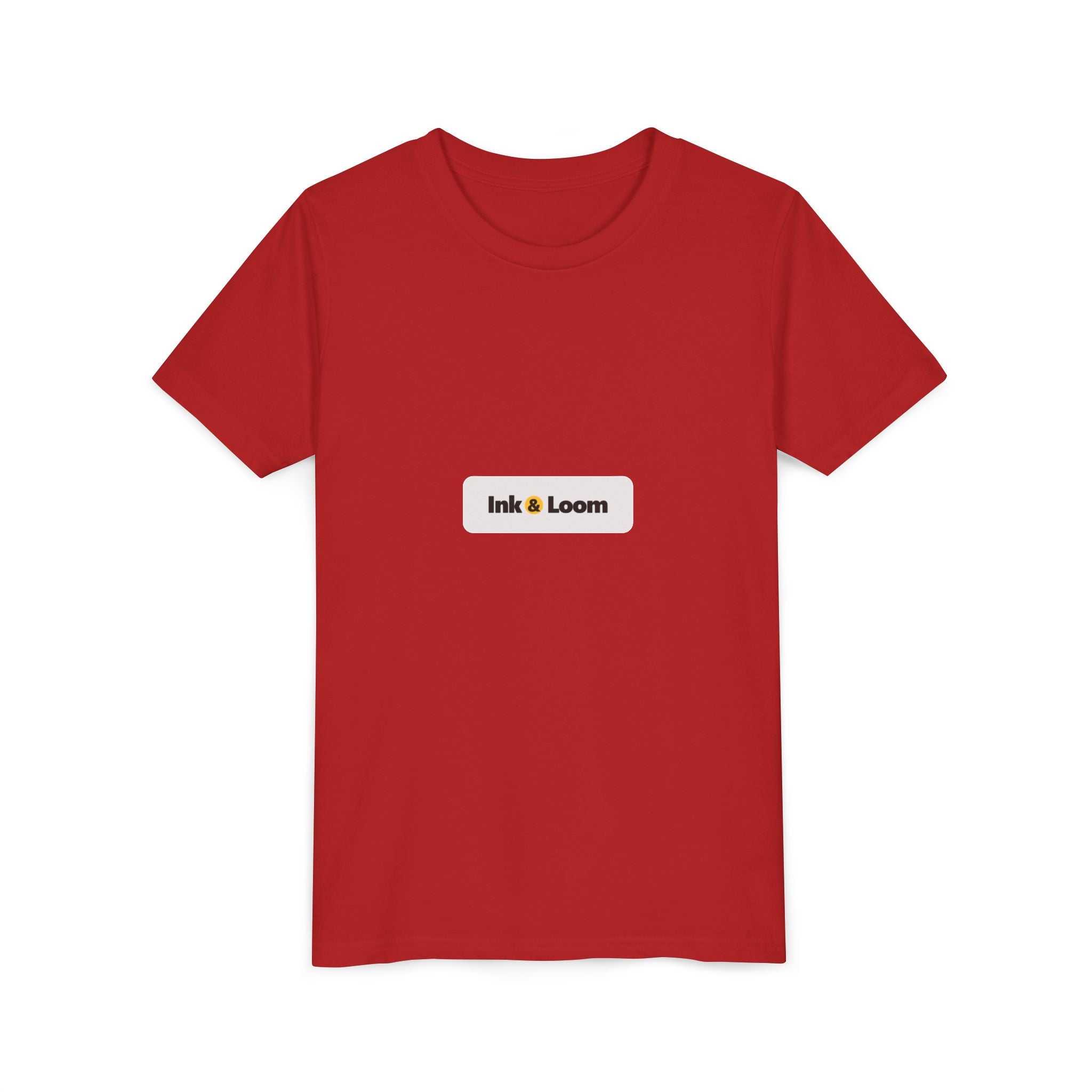 Little Legend Youth Tee, Dark Colors, personalized kids t-shirt with a custom photo and name, Red, worn, front view