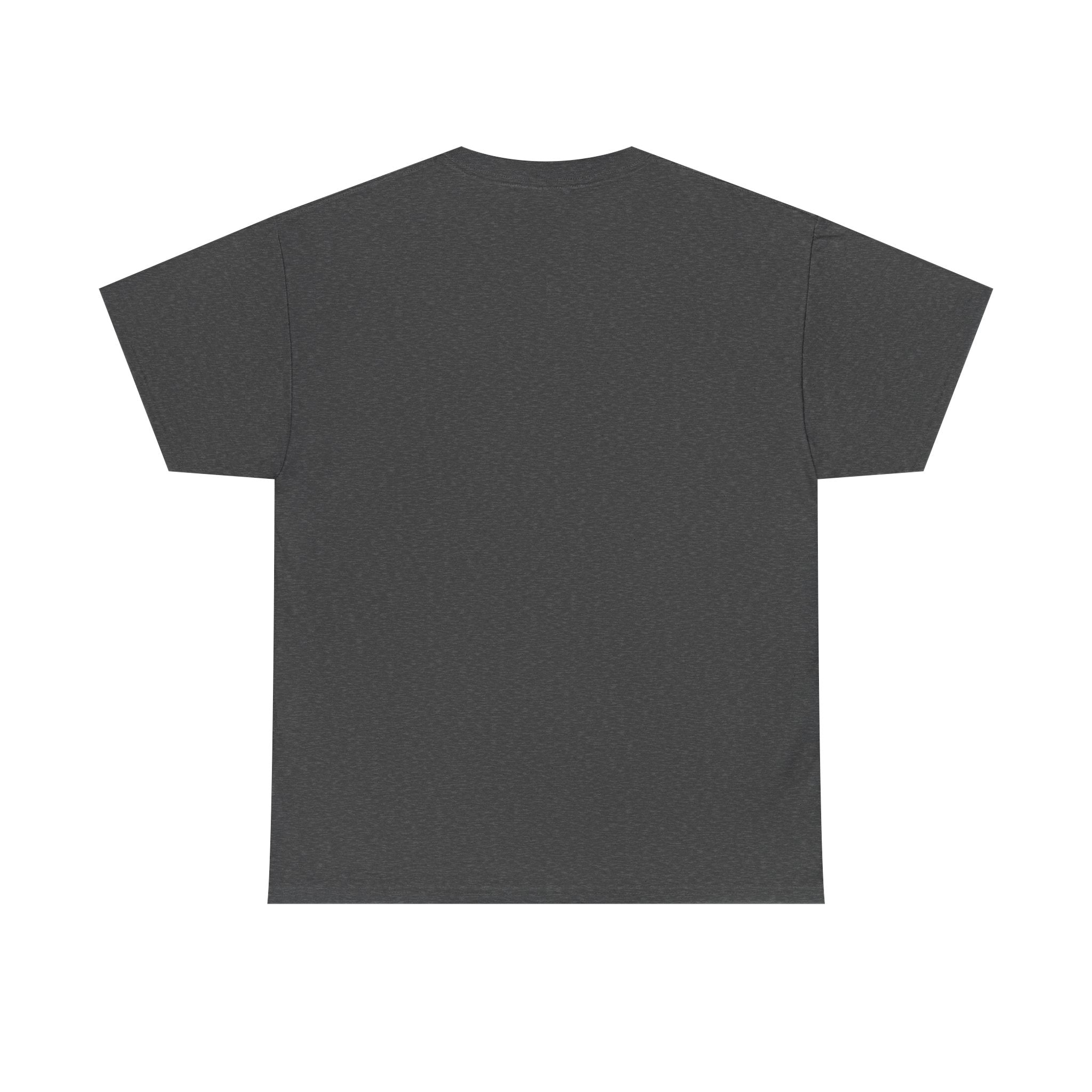 Heritage Heavy Cotton Tee, Dark Colors, personalized heavy cotton t-shirt with a custom photo and name, Dark Heather, worn, front view