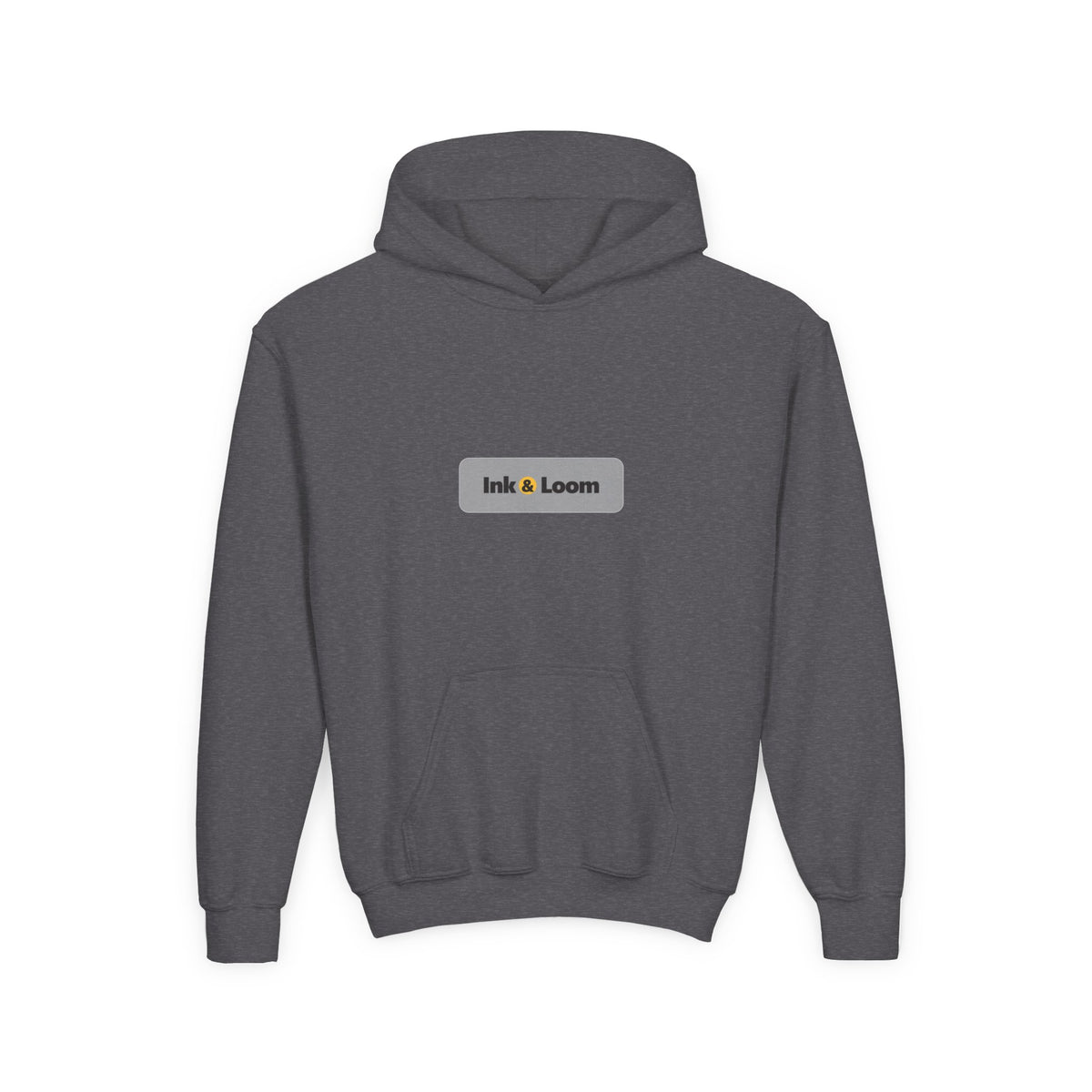 Little Legend Youth Hoodie, Dark Colors, personalized kids hoodie with a custom photo and name, Dark Heather, front view