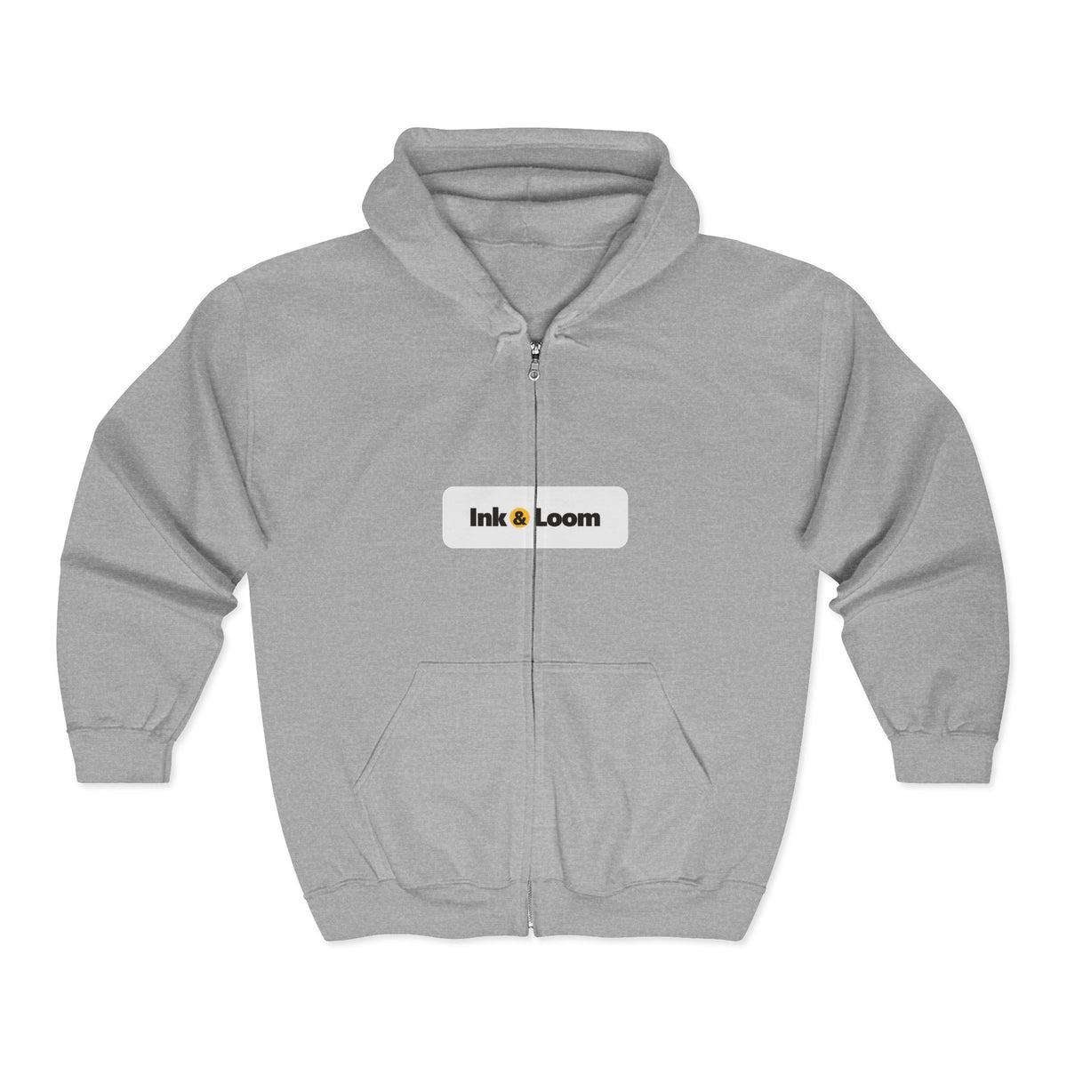 Open Road Full Zip Hoodie, personalized full zip hoodie with a custom photo and name, Sport Grey, front view