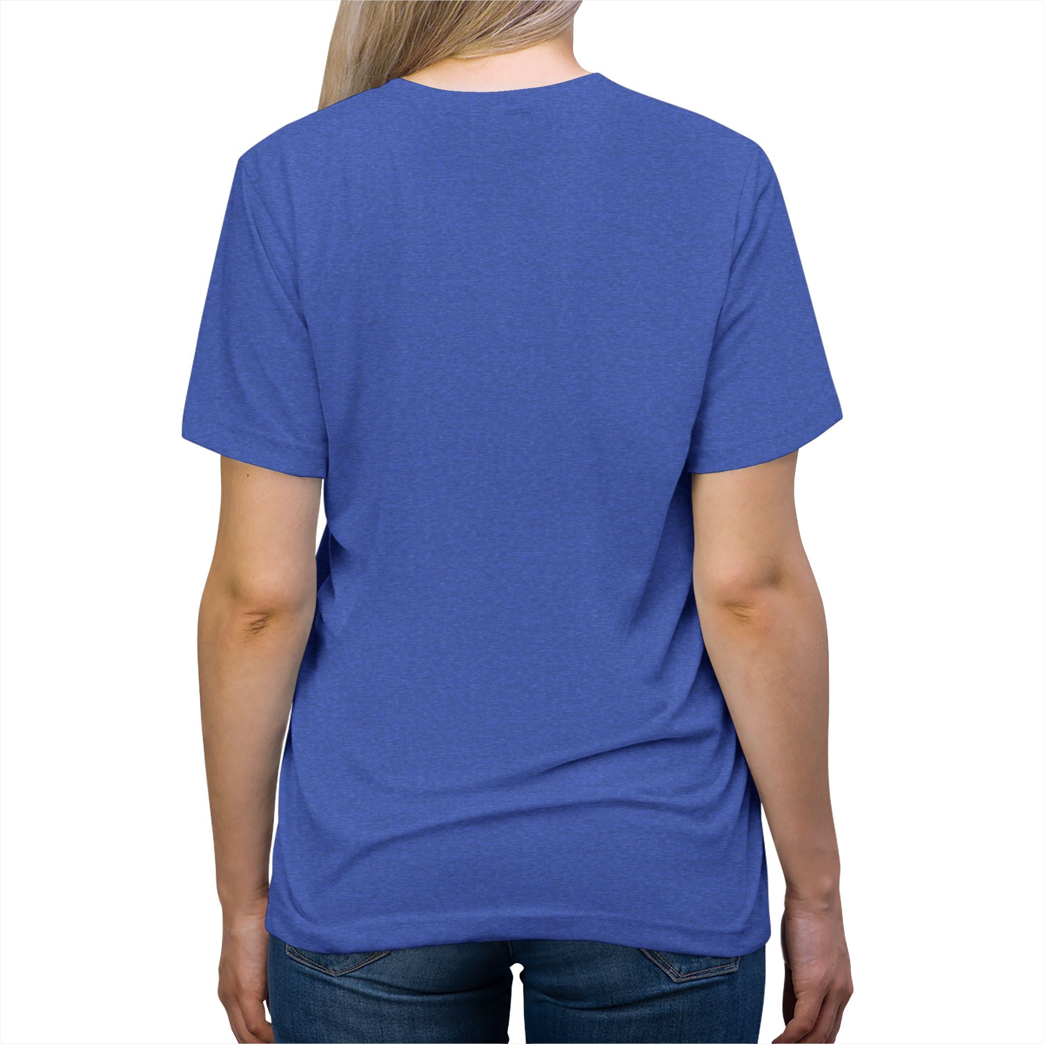 Featherlight Triblend Tee, personalized triblend t-shirt with a custom photo and name, Red TriBlend, front view