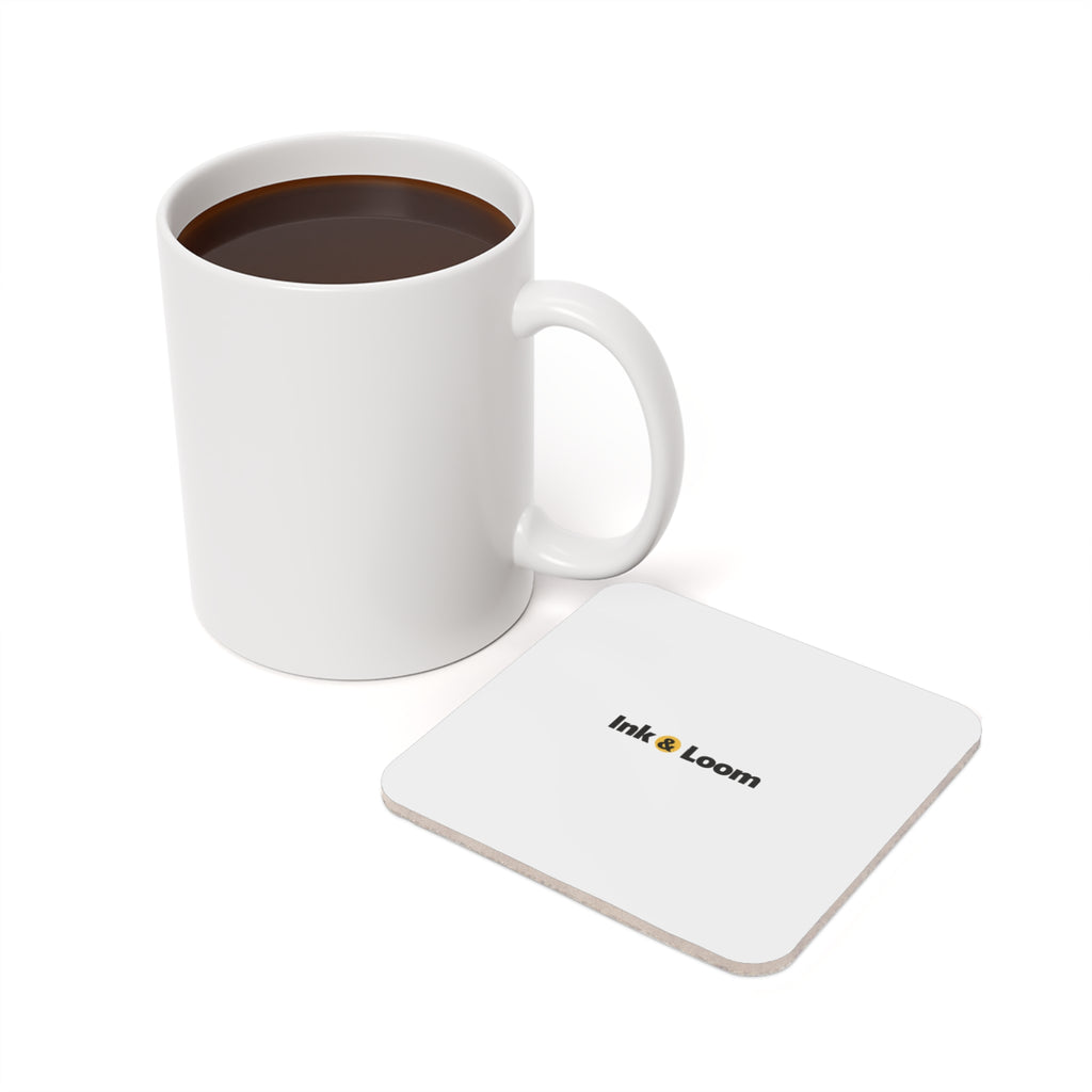 Memory Cork Coaster, personalized photo coaster with a custom photo and name, shown in a room
