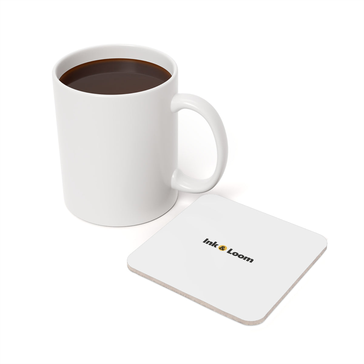 Memory Cork Coaster, personalized photo coaster with a custom photo and name, shown in a room
