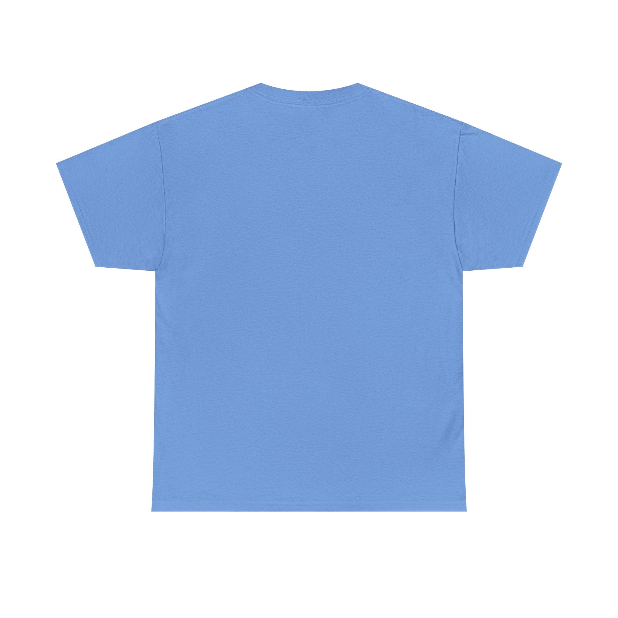 Heritage Heavy Cotton Tee, personalized heavy cotton t-shirt with a custom photo and name, Carolina Blue, worn, front view