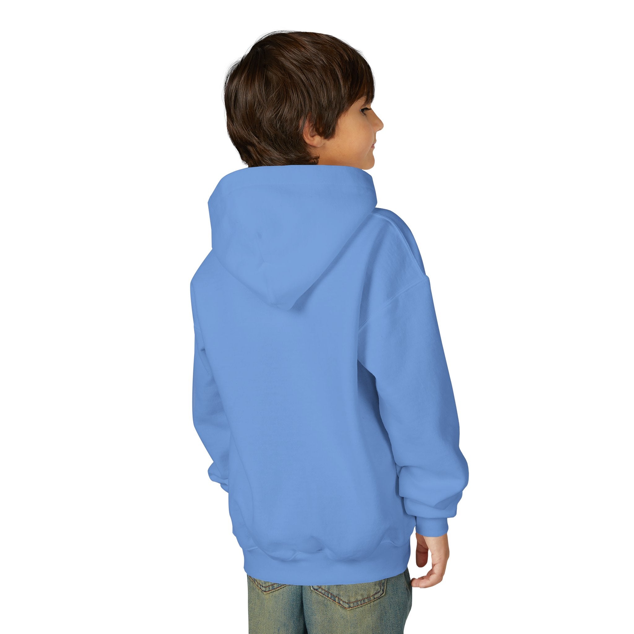 Little Legend Youth Hoodie, personalized kids hoodie with a custom photo and name, Light Pink, front view