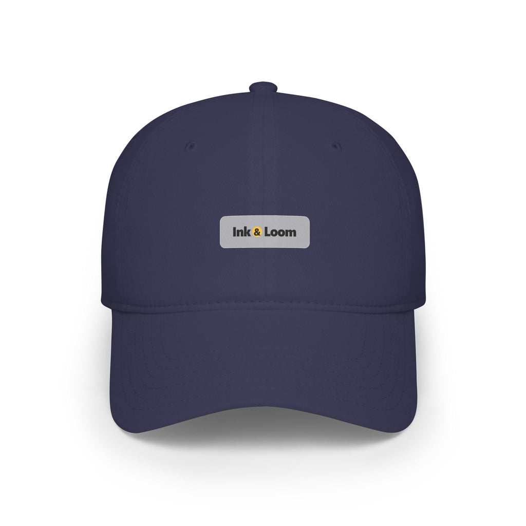 Classic Low Profile Cap, Dark Colors, personalized dad hat with a custom photo and name, Black, front view
