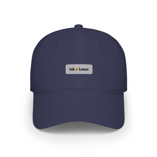 Classic Low Profile Cap, Dark Colors, personalized dad hat with a custom photo and name, Black, front view